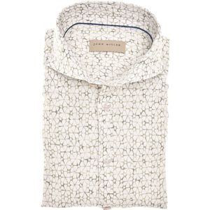 John Miller - Linnen Overhemd - Groen - Geprint