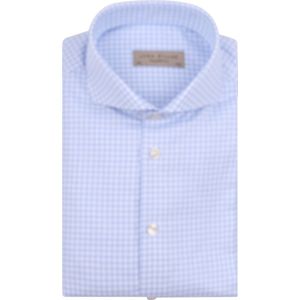 John Miller Overhemd Ruiten Lichtblauw - Maat 42 - Heren - Overhemden Casual