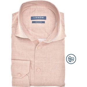 Ledub - Business Overhemd - Beige - Katoen - Moderne Fit