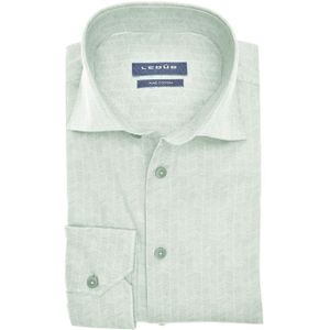 Ledub Overhemd Print Lichtgroen - Maat 40 - Heren - Overhemden Formeel