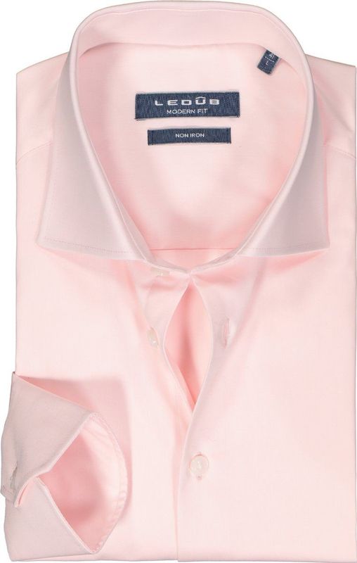 Ledub - Modern Fit Overhemd - Lichtroze - Twill