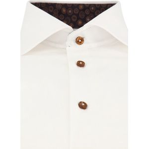 Ledub - Modern Fit Overhemd - Wit - Katoen/Polyester