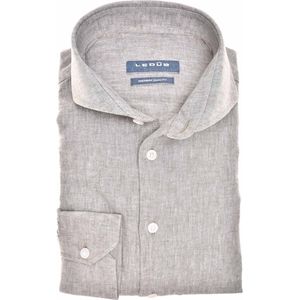 Ledûb - Slimfit - Overhemd - Groen - Linnen Kwaliteit