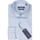 Ledub - Blauw Fantasie - Overhemd - Lichtblauw met Wit Mini Dessin - Strijkvriendelijk