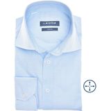 Ledub - Blauw Fantasie - Overhemd - Lichtblauw met Wit Mini Dessin - Strijkvriendelijk