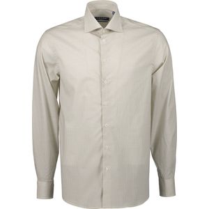 Ledub - Modern Fit Overhemd - Lichtbruin - Popeline - Strijkvriendelijk