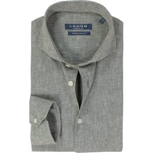 Ledub modern fit overhemd, structuur, middengroen