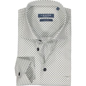 Ledub overhemd Modern Fit New normale fit wit geprint katoen
