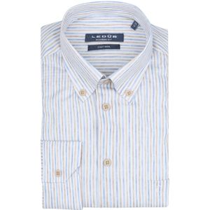 Ledub Overhemd Strepen Blauw - Maat 39 - Heren - Overhemden Formeel