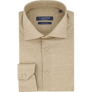 Ledub - Modern Fit Overhemd - Beige Print - 100% Katoen