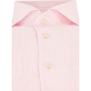 John Miller - Overhemd - Roze - Linnen - Slim Fit