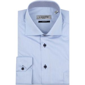 Ledub - Modern Fit Overhemd - Lichtblauw - Popeline - Strijkvrij