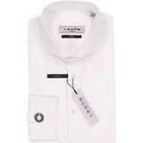 Ledub - Slim Fit Overhemd - Wit - Popeline - Strak Getailleerd
