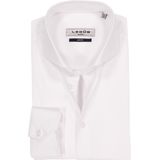 Ledub - Slim Fit Overhemd - Wit - Popeline - Strak Getailleerd