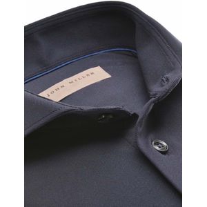 John Miller - Overhemd - Blauw - Polyamide - Slim-Fit