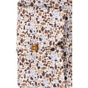 Ledub - Overhemd - Bruin Blauw - 100% Katoen - Moderne Pasvorm