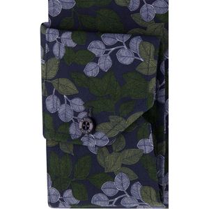 Ledub - Overhemd - Groen Blauw Geprint - 100% Katoen - Modern Fit