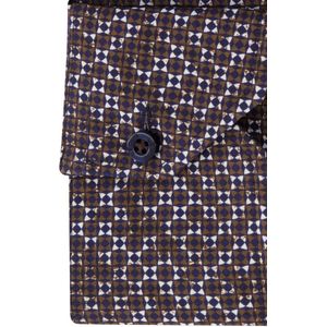 Ledub - Overhemd - Bruin Blauw - 100% Katoen - Lange Mouwen