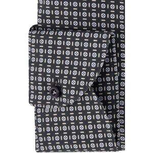 John Miller - Business Overhemd - Zwart Blauw Geprint - Katoen