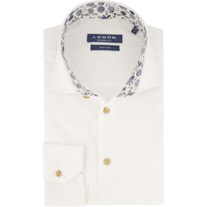 Ledub - Modern Fit - Overhemd - Wit - Katoen - Strijkvrij