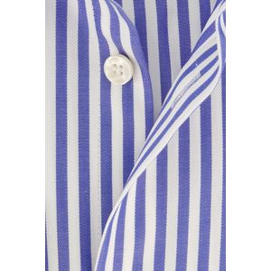 Blauw gestreept John Miller overhemd Tailored Fit katoen