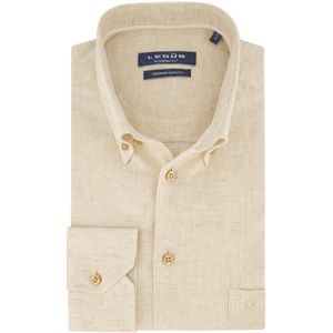 Ledub - Overhemd - Beige - Linnen/Katoen - Modern Fit