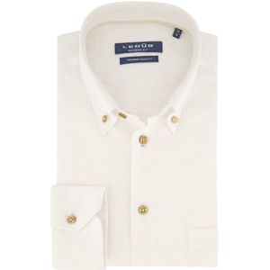 Ledub - Modern Fit - Overhemd - Wit - Linnen/Katoen