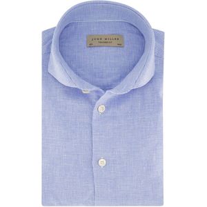 John Miller - Overhemd - Lichtblauw - 55% Linnen 45% Katoen