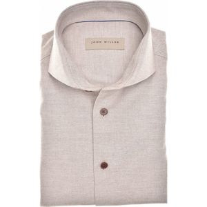 John Miller - Overhemd - Lichtbruin - 100% Katoen - Lange Mouw
