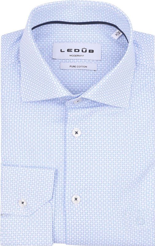 Ledub - Overhemd - Lichtblauw - Katoen - Normale Fit