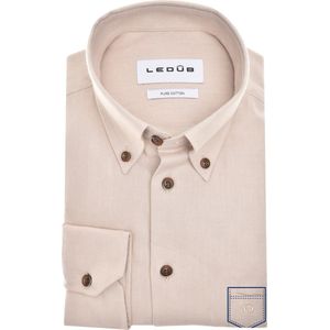 Ledub - Modern Fit - Overhemd - Bruin - 100% Katoen