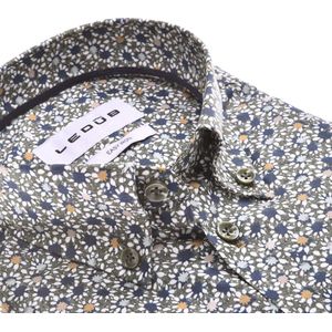 Ledub - Modern Fit - Overhemd - Donkergroen - Geprint - Button-down
