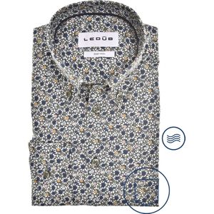 Ledub - Modern Fit Overhemd - Donkergroen - 100% Katoen - Lange Mouwen