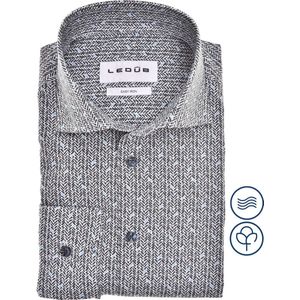 Ledub - Gedessineerd Shirt - Donkerblauw - 100% Katoen - Modern Fit