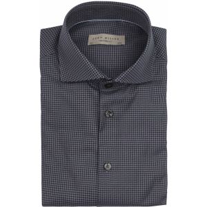 John Miller Overhemd Vichy Ruiten Antraciet - Maat 43 - Heren - Overhemden Casual