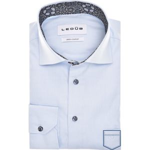 Ledub - Modern Fit Overhemd - Lichtblauw - Katoen - Normale Pasvorm