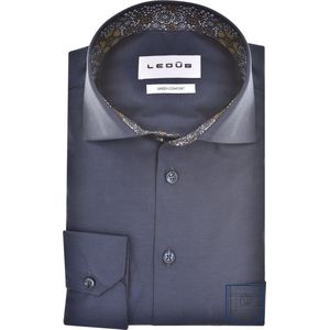 Ledub - Modern Fit Overhemd - Donkerblauw - Biologisch Katoen