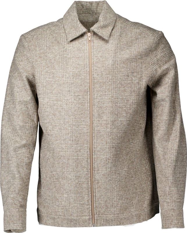 John Miller - Overshirt - Beige - Geruit - 54% Acryl 24% Wol 22% Polyester