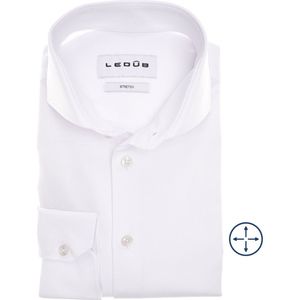 Ledub - Overhemd - Wit - Katoenmix - Slim Fit - Cutaway Boord