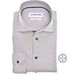 Ledub - Modern Fit Overhemd - Donkerblauw met Rood en Wit Dessin - Strijkvriendelijk