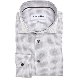 Ledub - Bruin Overhemd - Popeline - Strijkvriendelijk - 97% Katoen