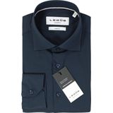 Ledub - Modern Fit Overhemd - Donkerblauw - Popeline - Strijkvriendelijk