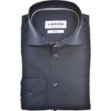 Ledub - Modern Fit Overhemd - Donkerblauw - Popeline - Strijkvriendelijk