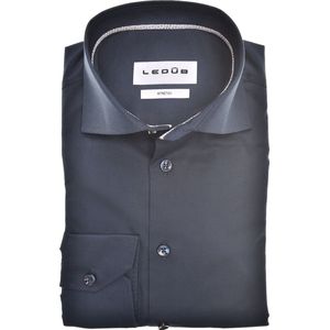 Ledub - Overhemd - Donkerblauw - Popeline - Strijkvriendelijk