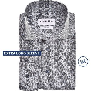 Ledub - Gedessineerd Shirt - Donkerblauw - 100% Katoen - Modern Fit