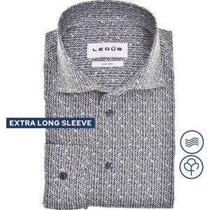 Ledub - Overhemd - Donkerblauw - 100% Katoen - Strijkarm