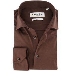 Ledub - Overhemd - Bruin - Katoen/Elastaan