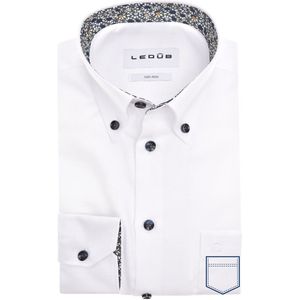 Ledub - Modern Fit Overhemd - Wit - 100% Katoen
