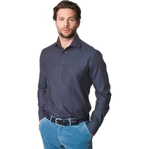 Ledub - Modern Fit Overhemd - Donkerblauw - 100% Katoen