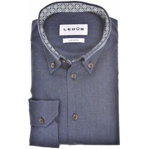 Ledub - Modern Fit Overhemd - Donkerblauw - 100% Katoen